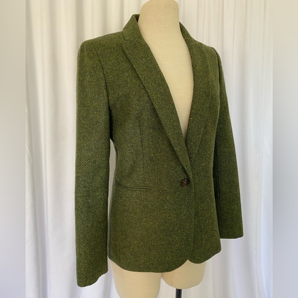 J. Crew Olive Green Wool Blazer - Picture 2 of 10